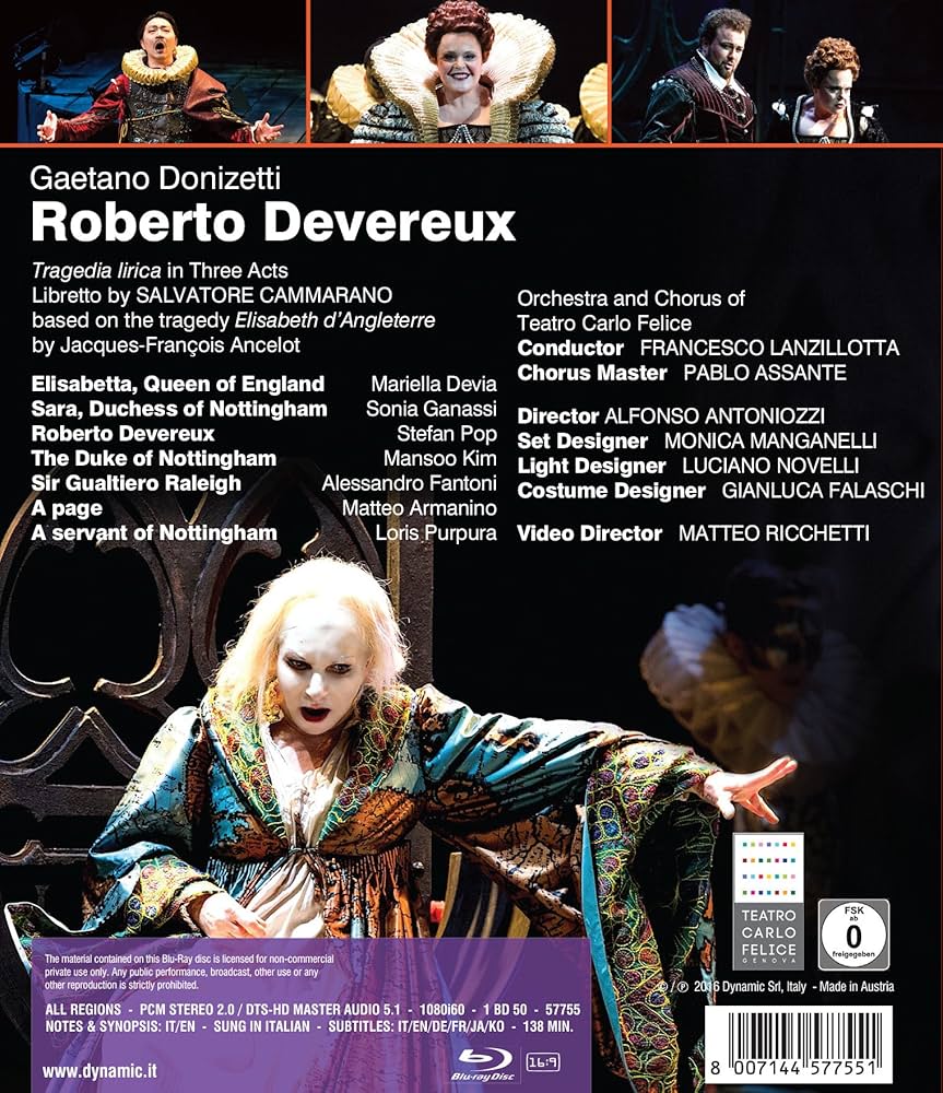 Amazon.com: Gaetano Donizetti: Roberto Devereux : Dynamic